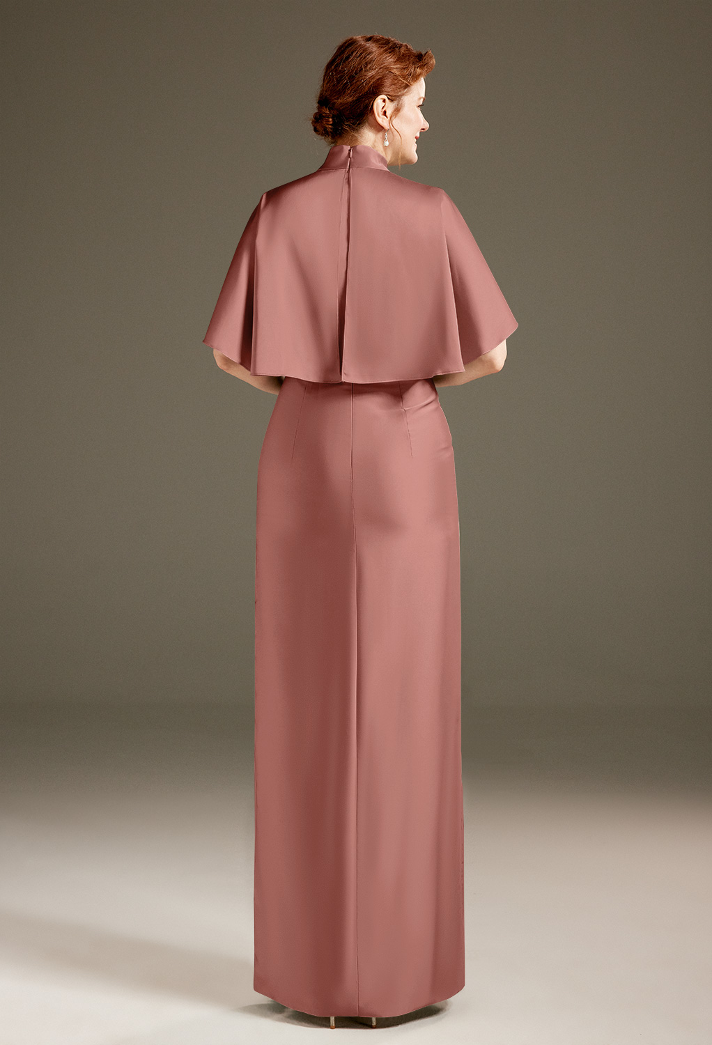 AW Luster Desert Rose  Mother of The Bride Dresses With Wraps
